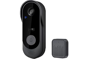 FOUKWAKC Wireless Doorbell Camera with Ring Chime, Smart Video Doorbell for Home/Apartment Security, 2.4Ghz Wifi, Night Vision, Real-Time Alert, 125° Wide Angle, 2-Way Audio, IP65, Cloud Storage
