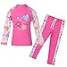 TFJH E Girls Swimsuit UPF 50+ Two Piece Long Sleeve Top Pant Set HotPink Long 8A