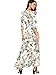 Milumia Women's Button Up Split Floral Print Flowy Party Maxi Dress White and Green Large