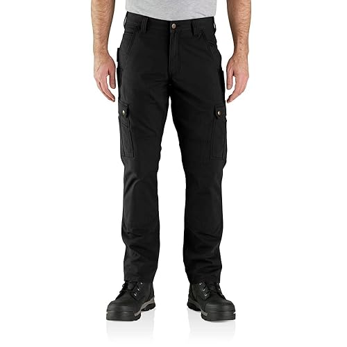 Carhartt Men's Relaxed Straight Ripstop Double-Front Cargo Pant, Black, W33 x L30