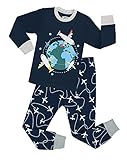 Boys Airplane Pajamas Children Christmas Cotton 2 Piece Sleepwear Clothes Set