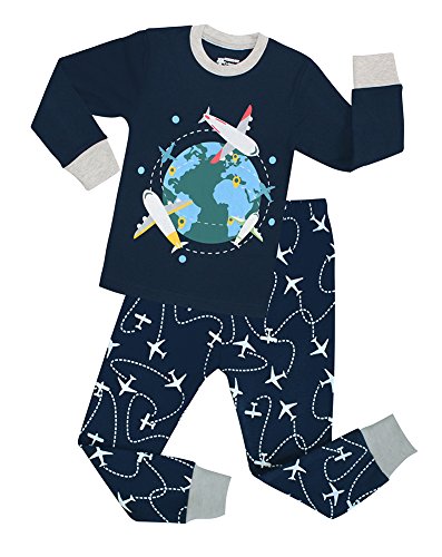 Big boys airplane pajamas 100% cotton 2 piece children sleepwear …