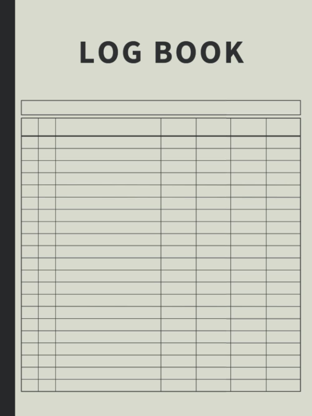 Log Book: Large Multipurpose with 7 Columns to Track Daily Activity, Time, Inventory and Equipment, Income and Expenses, Mileage, Orders, Donations, Debit and Credit, or Visitors (Stone)