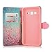 MOLLYCOOCLE Galaxy Grand Prime Case [Pink Cherry Blossoms] Stand Wallet Purse Credit Card ID Holders TPU Soft Bumper Premium PU Leather Ultra Slim Fit Cover for Samsung Galaxy Grand Prime G5308/G530H