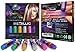 Nevayah Hair Chalk Temporary Hair Multicolor Dye Pens,  Purple / Sapphire Blue / Pink / Gold / Silver / Green (6 Pens)|Silver and Green Rainbow Colors Last Up to 3 Days with Built In Sealant. Works on All Hair Colors. Great for Tinting Eyebrows