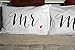 Rubies & Ribbons Mr and Mrs Embroidered Pillowcases for Couples - His and Hers Wedding, Bridal Shower, for Husband and Wife, Set of 2 Pillow Covers