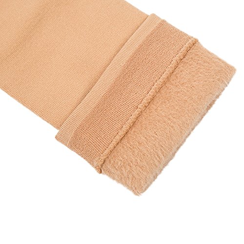 Blostirno Women's Winter Warm Socks Thick Fleece Lined Trouser Socks Pack of 2 (Camel Tan&Black Pack of 2)