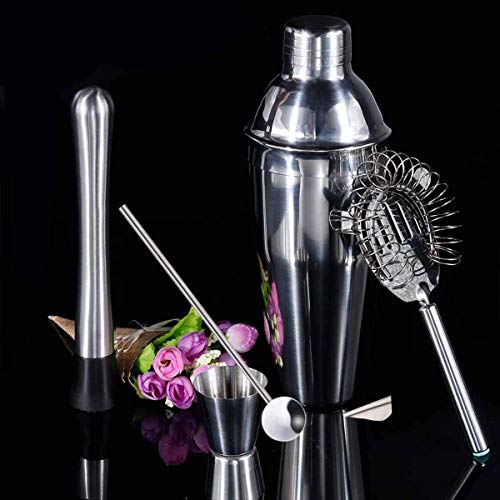 YOMYM Cocktail Shaker Set 25 Pieces Professional Stainless Steel Bar Tools Martini Shaker Bartender Set for Drink Mixing Experience