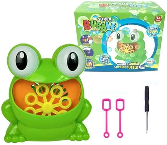 Máquina automática de burbujas para niños con diseño de rana para