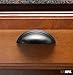 Ilyapa Matt Black Cup Drawer Pulls - 3 Inch Hole Center Bin Cup Drawer Handles, Bin Pulls Matte Black - 10 Pack of Kitchen Cabinet Hardware, Cupboard Handles and Knobs