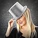 Amscan Glamorous 20's Old Hollywood Themed Party Glitter Top Hat Accessories, Silver, Plastic , 5