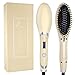 AsaVea Hair Straightener Brush with built in premium anion generator,lighter and smaller, good for using at home or travelling(Platinum)