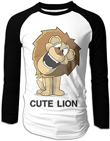 Mens African Animals Cartoons Lion Fashion Handsome Long Sleeve Raglan Baseball T Shirt Tee Shirts
