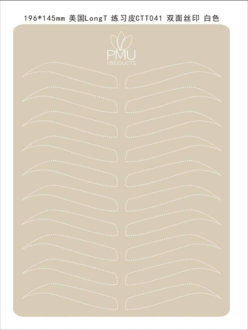 PMU Beginner Pack | Best Beginner-Friendly Dotted Traceable Microblading Practice Skin | Double-Sided Professional Realistic Hairstroke Tattoo Latex | For Cosmetic Tattooing (White - 5)