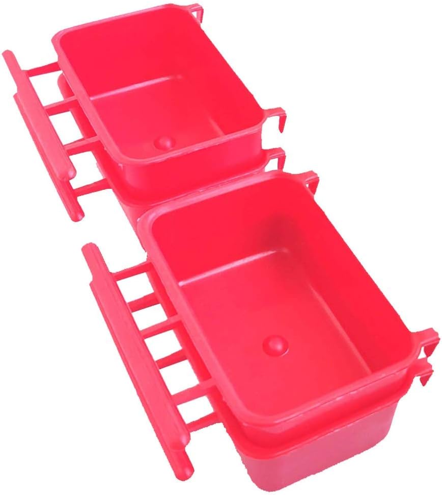 Live with Alive Bird Feeder Plastic Rectangle Cups Set of 4 (550ml) Colors May Vary.