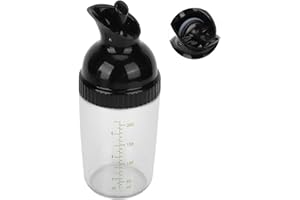 Salad Dressing Shaker Leakproof 200ml Glass Bottle with Lid, for Mixing Sauces and Vinaigrettes, ABS PP Material, Green (Blac
