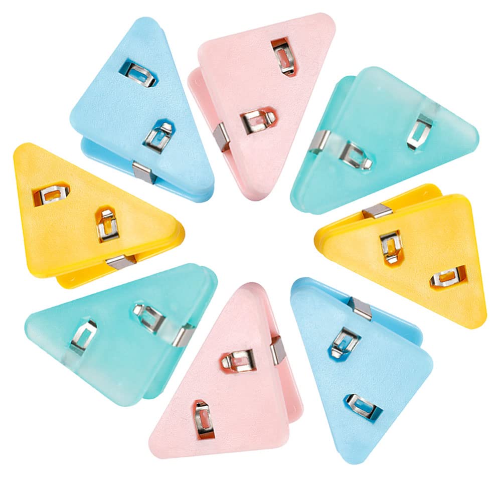 Triangle Corner Data Clip, Triangular Book Page Corner Clip, Multifunctional Color Binder Document Clip, Prevent Books Curling, for Office School Reading Binder Fastener (8pcs)
