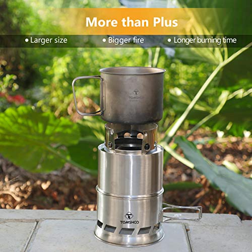 TOMSHOO Camping Stove Camp Wood Stove Portable Foldable Stainless Steel