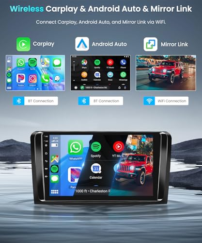 4G+64G Android Car Radio for Mercedes Benz ML GL W164 ML350 ML500 GL320 X164 ML280 GL350 9 Inch Carplay Wireless Radio with ndroid Auto Navi GPS Mirror Link Bluetooth WiFi/FM/RDS/EQ/SWC/USB