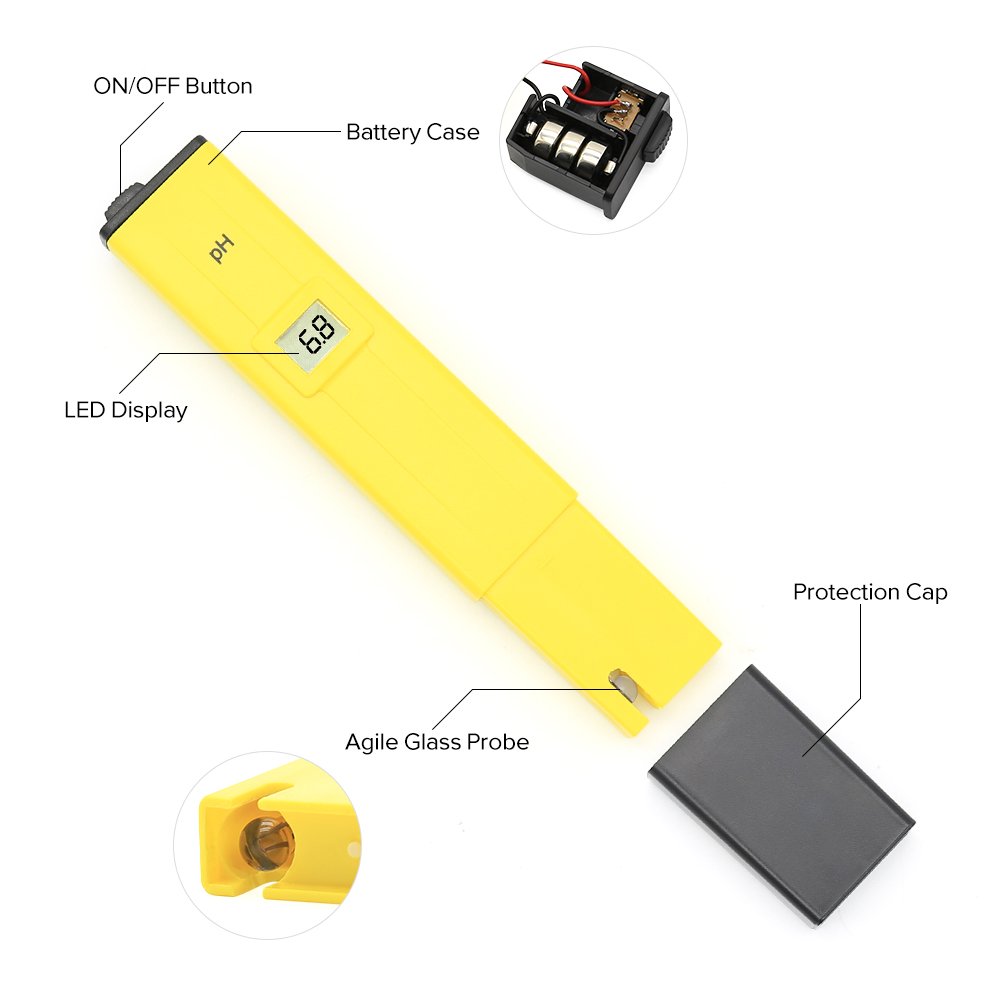 Clan_X Digital PH Meter- Accurate & Portable Size Water Quality Tester for Household Drinking Water, Hydroponics, Fish Tank, Pond, 0-14 PH Measurement Range with 0.1PH Resolution
