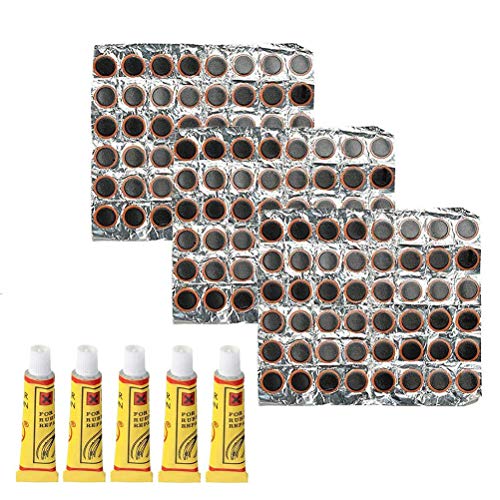 Ioffersuper 8 Pcs Bicycle Tire Repair Kits(3 Pcs Rubber Cold Patch + 5 Pcs Glue)