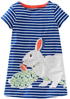 Toddler Kids Rabbit Bunny Striped Princess Baby Girl Dress Outfits Dresses
