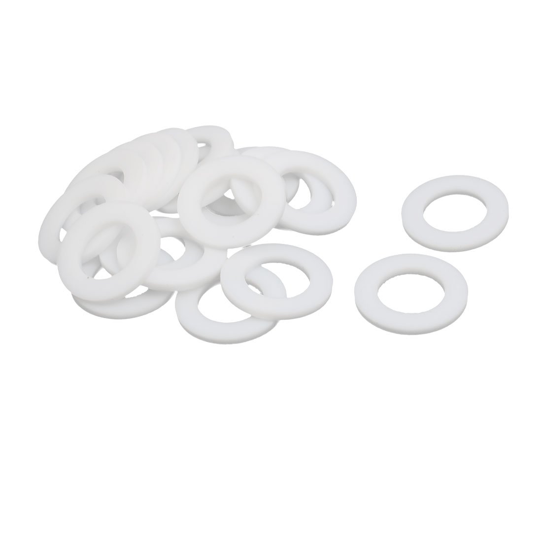 Sourcingmap 24mmx14mmx2mm PTFE Flat Washer Flange Gasket White 20pcs