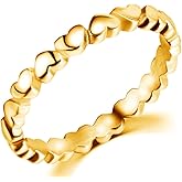 Jude Jewelers Stainless Steel Heart Shaped Classical Simple Plain Stacking Wedding Band Promise Ring