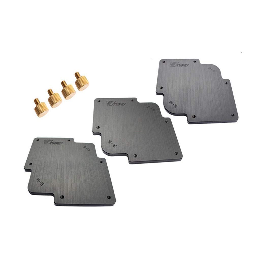 3 Pieces Corner Jig Template for Router/Trimmer, R10 x R15, R20 x R25 and R30 x R35 Round Corner jig Set