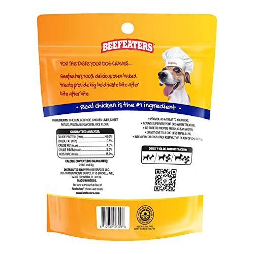 BEEFEATERS BEEFHIDE KABOBS 12OZ – DOG TREAT. TRIPLE FLAVOR WITH REAL CHICKEN, LIVER & SWEET POTATO, LONG-LASTING CHEW, SUPPORTS DENTAL HEALTH, IDEAL FOR TRAINING
