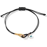 Opalencian Black Handmade Bracelet for Women Men,Dainty Black Two-color Adjustable Braided Bracelets Charm Simple Fashion Jewelry Gift