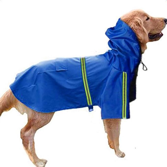 KoKoBin Wasserdichter Kapuzen-Hundemantel Reflektierende Hunderegenmanteljacke für kleine, mittlere und große Hunde