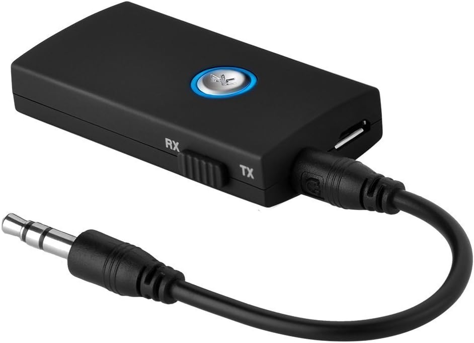 Apsung 4.1 Transmitter Receiver, Pair 2 at Once, Mini Wireless Portable 3.5mm Audio Device for Car Stereo iPhone, MP3, CD Player, TV PC Laptop Headphones Earphones
