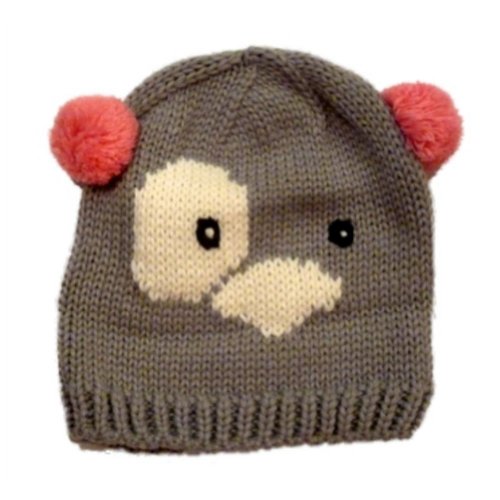 Kid Connection Girl Hand Knit Koala Bear Beanie Winter Hat Stocking Cap Pom 7-14