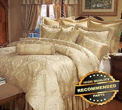 Ellyly Premium New 9 Piece Gold Imperial Comforter Set Style
