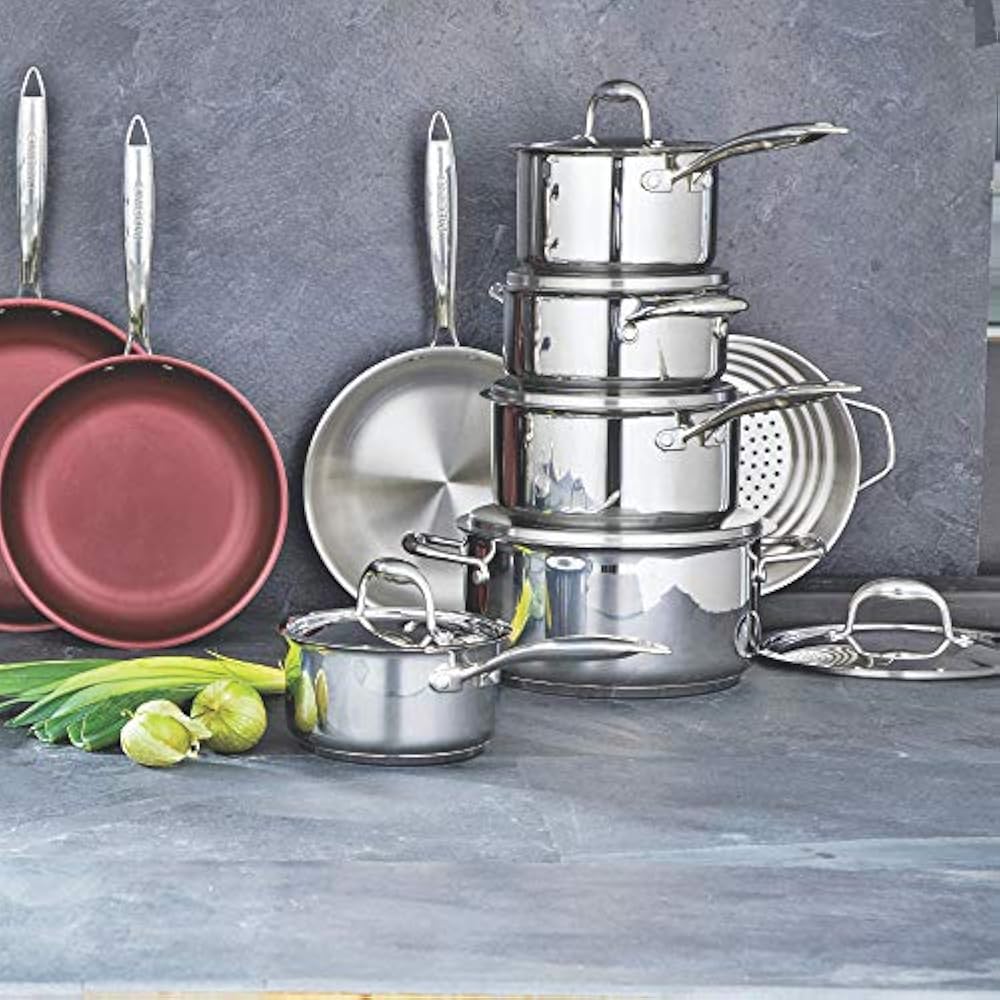 Paderno 11-Piece Stainless-Steel Cookware Set Kitchen Pots ...