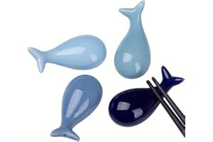 1PC/4PCS Unique Whale Spoon Stand and Chopstick Rest Set - Cute Ceramic Tableware Decoration for Holding and Displaying Your 