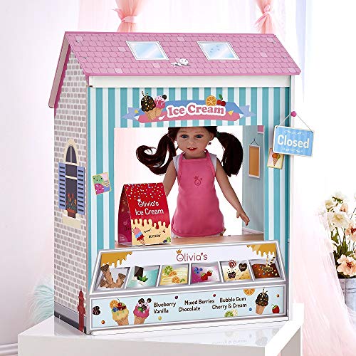 Olivia's Little World - Olivia's Classic 18 inch Doll Convertible Wooden 4-in-1 Play House/ Dollhouse | 4 Scenes with Accessories
