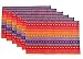 Ivenf Set of 6 100% Handmade Woven Braided Ribbed Cotton Table Mats/Placemats Rainbow Red 12