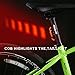 Outair USB Rechargeable Bike Light Front and Rear Bicycle Light Set Scooter Light 5 SMD LEDs 4 Modes Head Back Cycling Flashing Safety Warning Lamp (Red&Red)