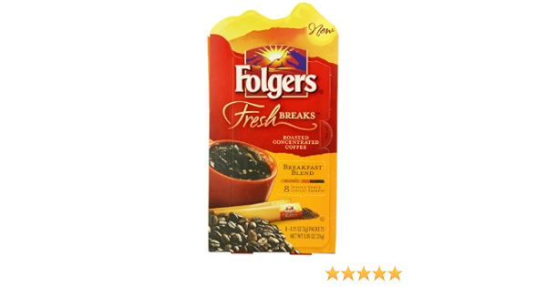Folgers Fresh breaks breakfast Blend coffee instant packets - 8ct (025500201405)