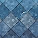 ZOEO Shower Curtain Backdrop Ocean Blue Teal Mermaid Fish Scales Geometric Rhombus Bathroom Home Decor Set Fabric Bridal Polyester Washable Waterproof 12 Hooks for Women 72x72 Inch