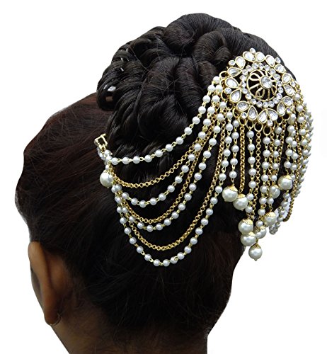 Banithani Indian Traditional Goldtone Bridal Hair Accessory