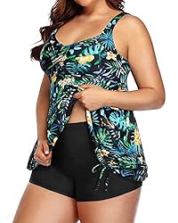 Aqua Eve Women Plus Size Tankini Swimsuit Two Piece