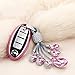 MODIPIM Keyless Entry Remote Cases Key Fob Cover with Diamond Tassel Keychain Soft TPU Holder Shell for Nissan Rogue Altima Maxima Qashqai Sylphy Sentra Versa 2/3/4/5-Buttons Color Pink