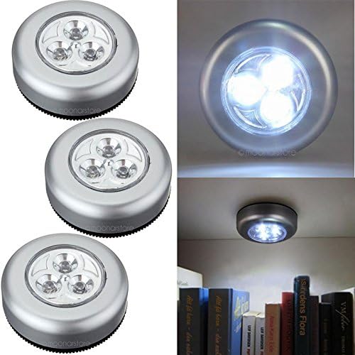 3 LED Schrank, weißes Licht, warmes LED, batteriebetrieben, kabelloses