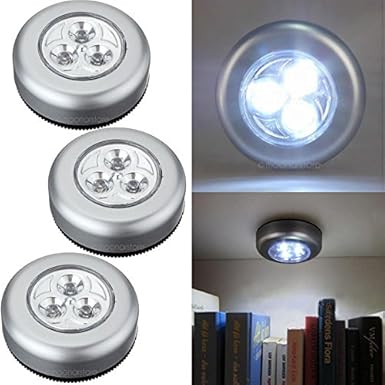 3 LED Schrank, weißes Licht, warmes LED, batteriebetrieben, kabelloses