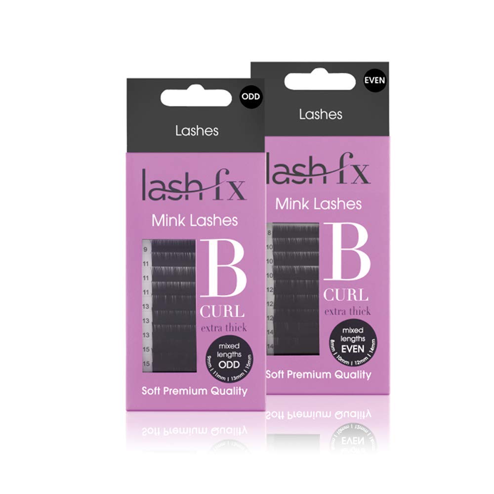 Lash FX Mink B Curl False Eyelashes, Synthetic Mink Fur, Natural Look