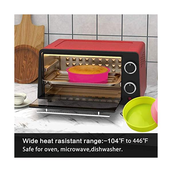 SUNSK Silicone Cake Molds 8 Inch Round Cake Tins Non Stick Baking Molds Bakeware Tray for Chocolate Cookies Breads Pie…