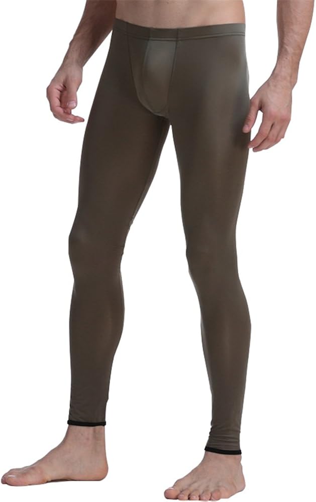 Herren Leggings Lange Unterhose Olive Grün SportTights Unterwäsche